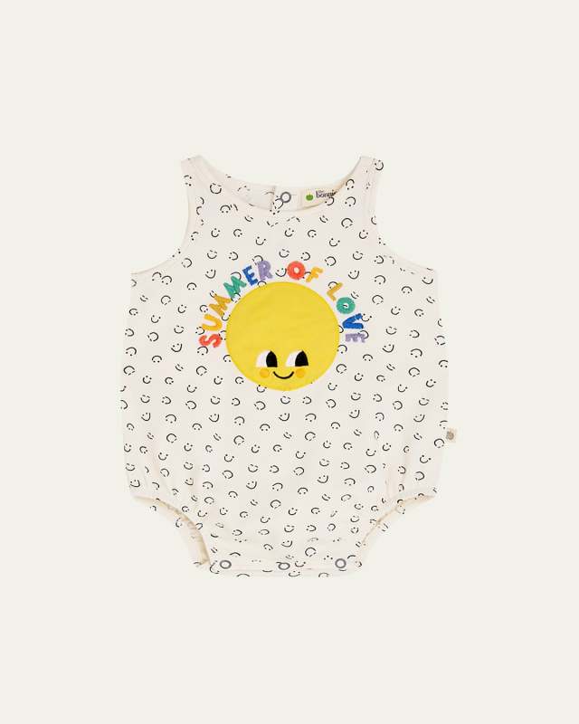Kid's Summer of Love Appliqué Sleeveless Romper, Size 0M-24